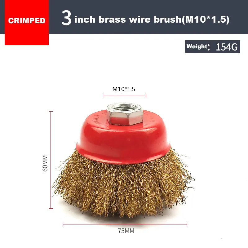 3inch brush wire brush - M10 crimped